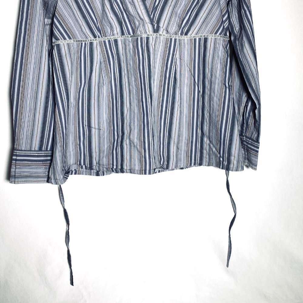4/$25 Announcements Maternity Blouse Long Sleeve Career Work Waist Tie Sz S - Picture 5 of 10
